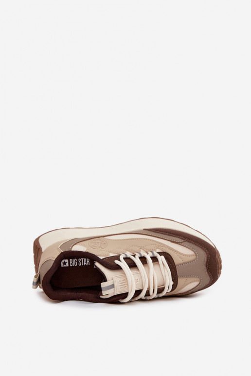 Zapatillas modelo zapatos. Femenino con una plataforma Big Star SS274002 HI-POLY SYSTEM beige