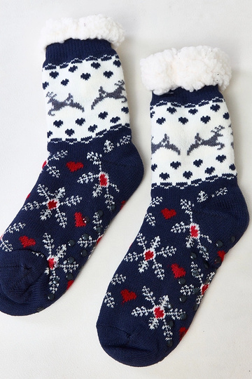 Calcetines azul marino y blancos con pelo Grondi