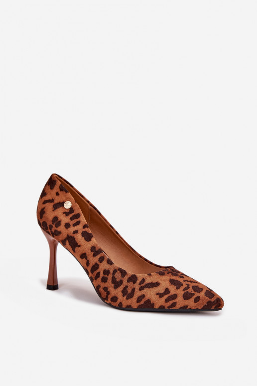 Zapatos de tacón alto para mujeres con estampado de leopardo "Vinceza 62264" color marrón Zapatos de tacón alto para mujeres con estampado de leopardo "Vinceza 62264" color marrón