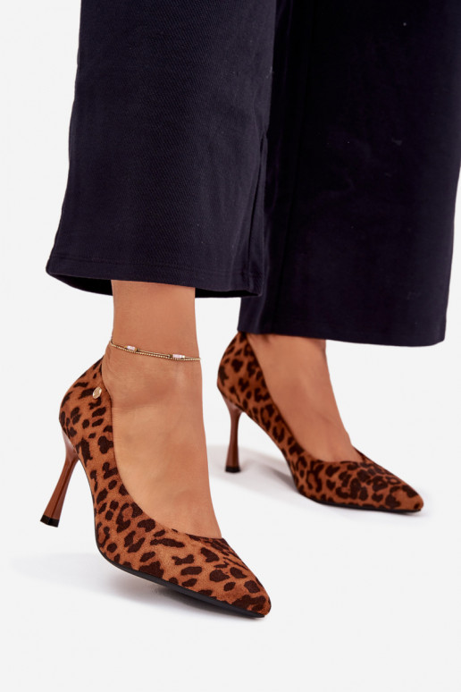 Zapatos de tacón alto para mujeres con estampado de leopardo "Vinceza 62264" color marrón Zapatos de tacón alto para mujeres con estampado de leopardo "Vinceza 62264" color marrón
