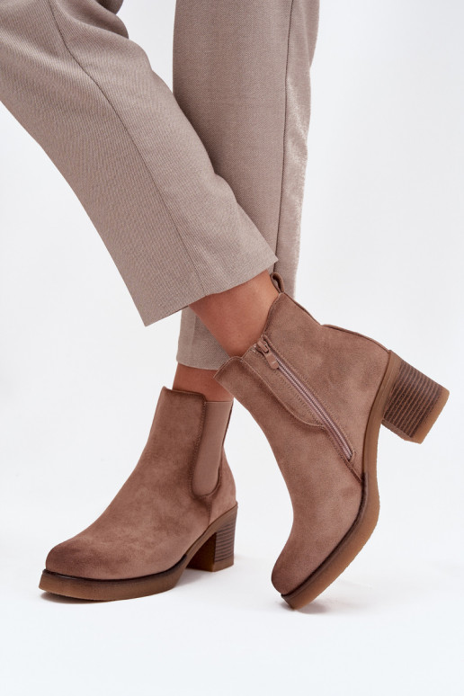 botas con estilo Femenino con tacones calentamiento beige Zelia