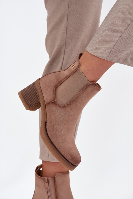 botas con estilo Femenino con tacones calentamiento beige Zelia
