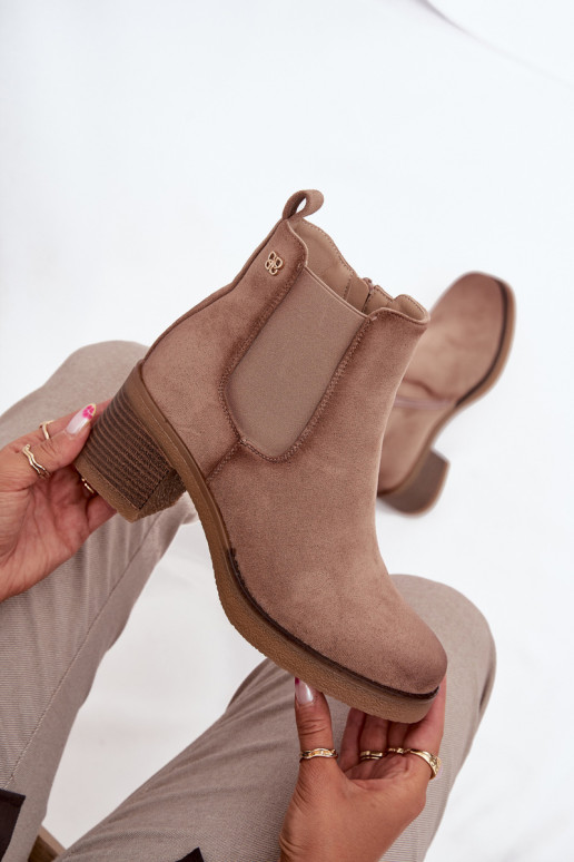 botas con estilo Femenino con tacones calentamiento beige Zelia