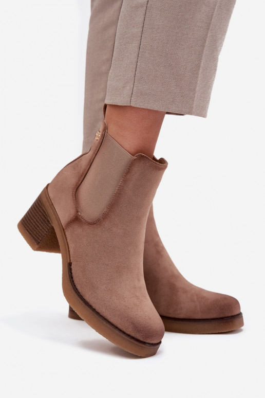 botas con estilo Femenino con tacones calentamiento beige Zelia