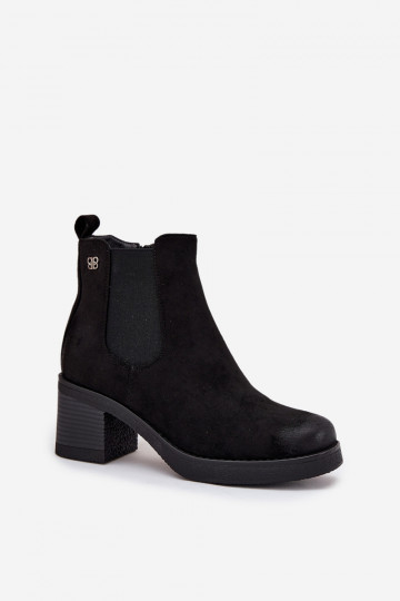 Botines de mujer negros, elegantes y con forro cálido, con tacones Zelia 2