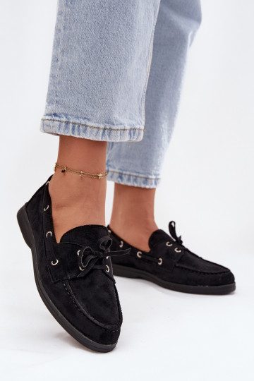 Mocasines de mujer negros con detalles elegantes Calivra