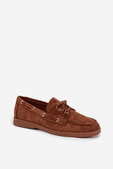 zapatos mocasines de mujer con detalles elegantes color marrón Calivra 2