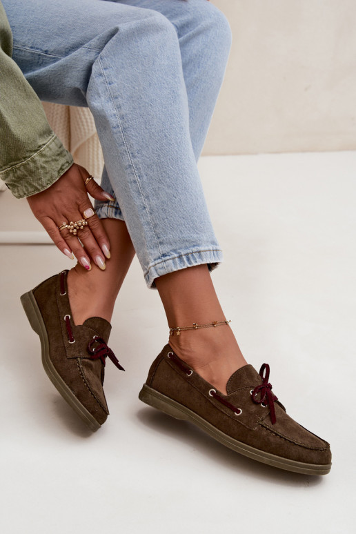 zapatos mocasines de mujer con detalles elegantes de color caqui Calivra zapatos mocasines de mujer con detalles elegantes de color caqui Calivra