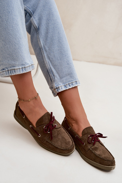 zapatos mocasines de mujer con detalles elegantes de color caqui Calivra zapatos mocasines de mujer con detalles elegantes de color caqui Calivra