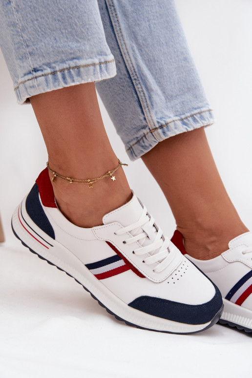 zapatillas Piel Femenino Blanco-azul oscuro Lorvessa