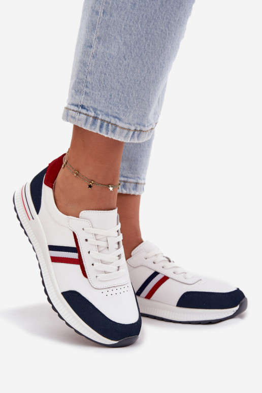 zapatillas Piel Femenino Blanco-azul oscuro Lorvessa