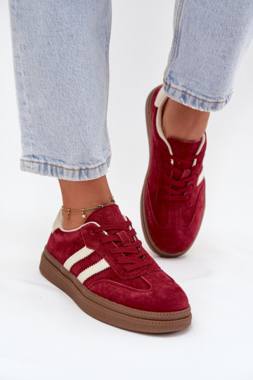 Botas deportivas de ante para mujer con plataforma, color burdeos, Sylviona