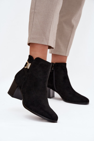 calentamiento Botas de mujer Ze color doradom Detalem de color negro Renora 2