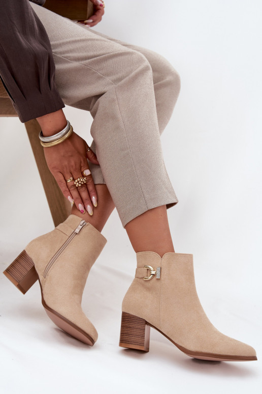 calentamiento Botas de mujer Ze color doradom Detalem beige Renora calentamiento Botas de mujer Ze color doradom Detalem beige Renora