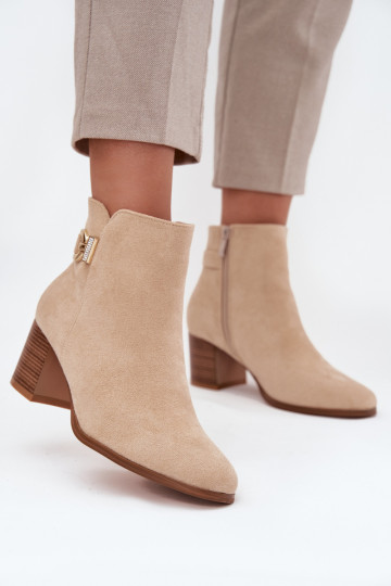 calentamiento Botas de mujer Ze color doradom Detalem beige Renora 2