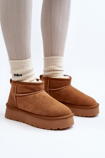 Botas de nieve de ante cálidas, color marrón, Nucca