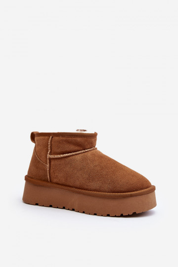 De moda de gamuza Bajo Botas de nieve color marrón Nucca 2