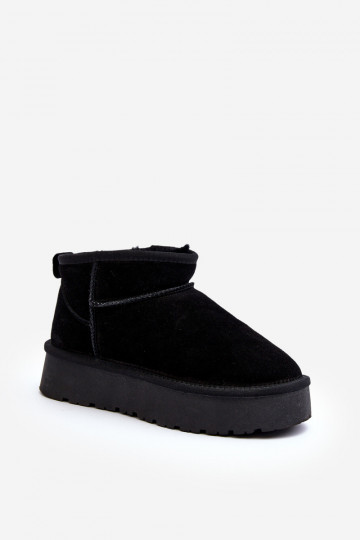 Botas de nieve de ante cálidas, color negro, Nucca