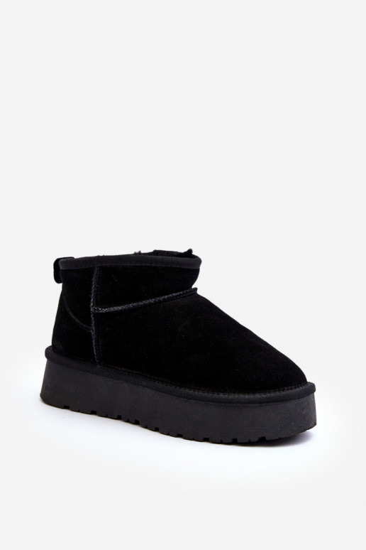 De moda de gamuza Bajo Botas de nieve de color negro Nucca De moda de gamuza Bajo Botas de nieve de color negro Nucca