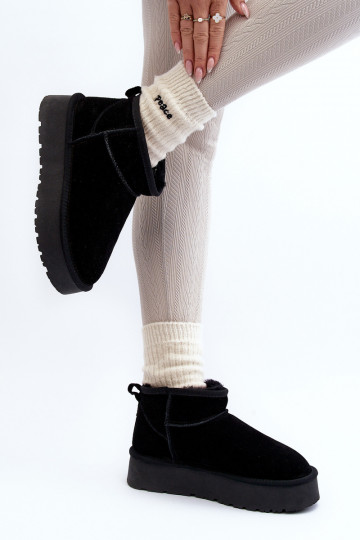 Botas de nieve de ante cálidas, color negro, Nucca 2