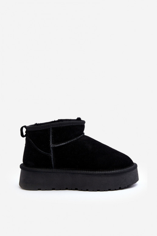 De moda de gamuza Bajo Botas de nieve de color negro Nucca De moda de gamuza Bajo Botas de nieve de color negro Nucca