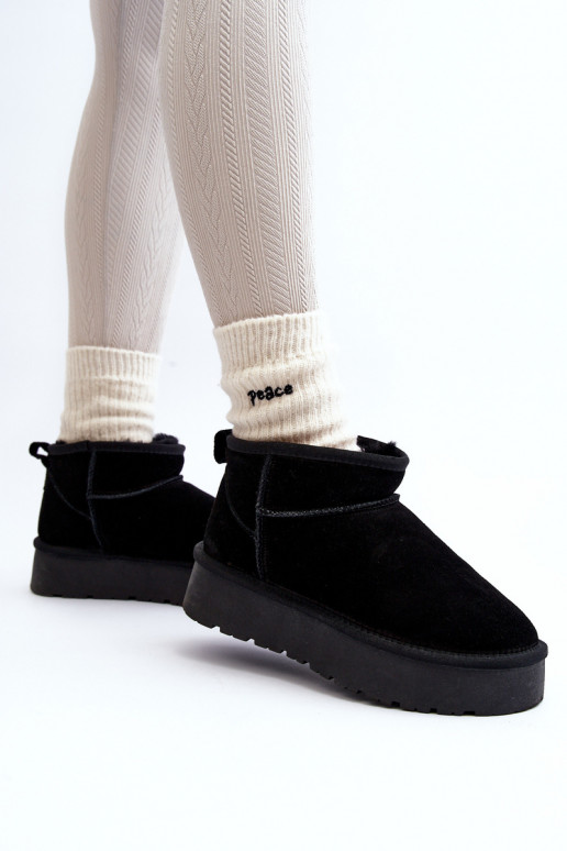 De moda de gamuza Bajo Botas de nieve de color negro Nucca De moda de gamuza Bajo Botas de nieve de color negro Nucca