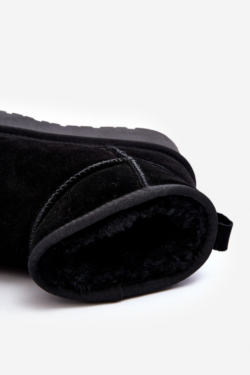 De moda de gamuza Bajo Botas de nieve de color negro Nucca De moda de gamuza Bajo Botas de nieve de color negro Nucca