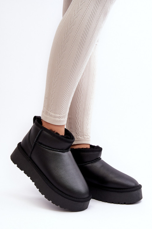 Piel Femenino Botas de nieve con una plataforma de color negro Loreley Piel Femenino Botas de nieve con una plataforma de color negro Loreley