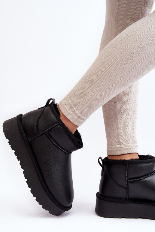 Piel Femenino Botas de nieve con una plataforma de color negro Loreley Piel Femenino Botas de nieve con una plataforma de color negro Loreley