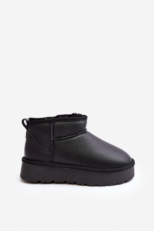 Piel Femenino Botas de nieve con una plataforma de color negro Loreley Piel Femenino Botas de nieve con una plataforma de color negro Loreley