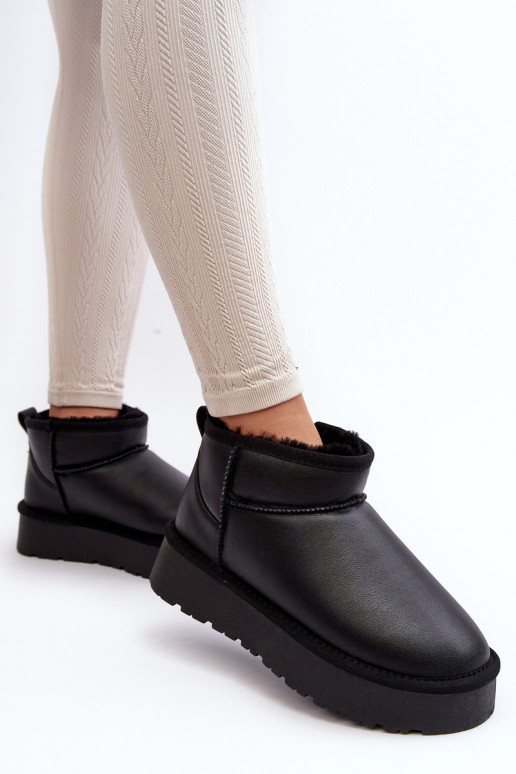 Piel Femenino Botas de nieve con una plataforma de color negro Loreley Piel Femenino Botas de nieve con una plataforma de color negro Loreley
