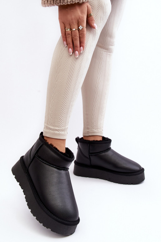 Piel Femenino Botas de nieve con una plataforma de color negro Loreley Piel Femenino Botas de nieve con una plataforma de color negro Loreley