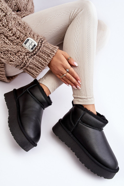 Piel Femenino Botas de nieve con una plataforma de color negro Loreley Piel Femenino Botas de nieve con una plataforma de color negro Loreley