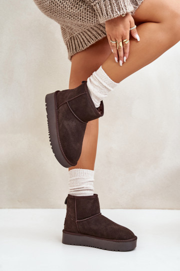 Piel de gamuza Botas de nieve con una plataforma Por culpa de Kubo color marrón Rianaella 2
