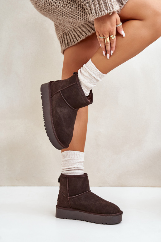 Piel de gamuza Botas de nieve con una plataforma Por culpa de Kubo color marrón Rianaella Piel de gamuza Botas de nieve con una plataforma Por culpa de Kubo color marrón Rianaella