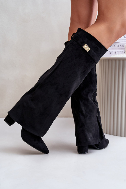 botas con taconesENyAiniętą CholeAką calentamiento de color negro Urelli