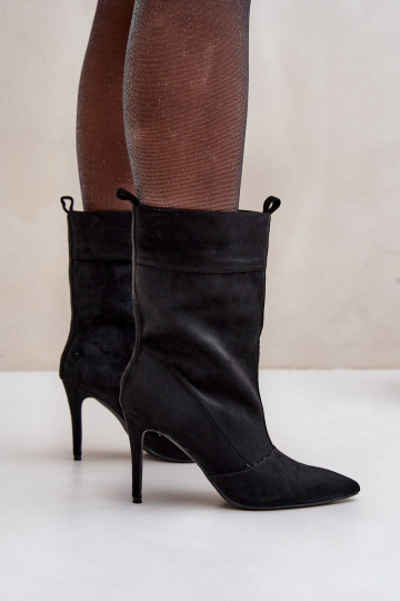 Botas con tacones finos de color negro Ellinore 2