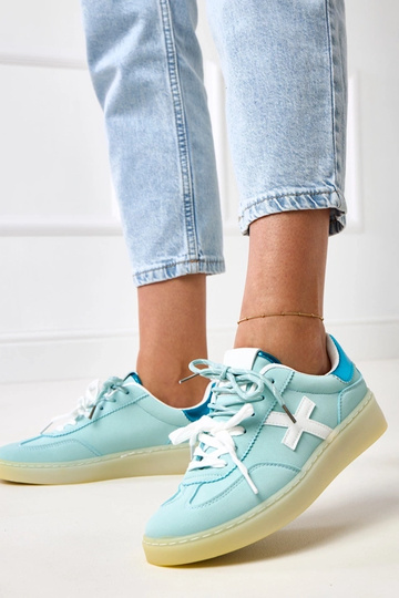 Zapatillas deportivas azules con plataforma y plantilla blanca Eriksen