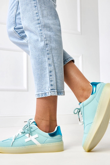 Zapatillas deportivas azules con plataforma y plantilla blanca Eriksen 2