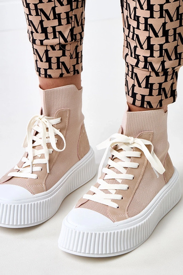Zapatillas tipo calcetín rosas con plataforma Perkins
