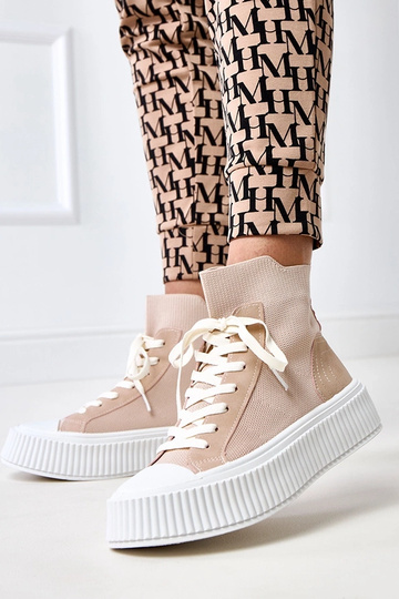 Zapatillas tipo calcetín rosas con plataforma Perkins 2