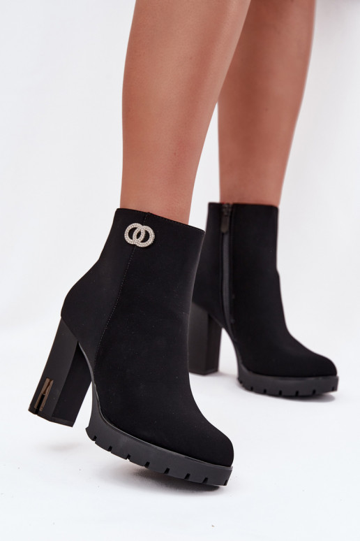 calentamiento Botas de mujer Con decoraciones Detalem de color negro Vessara calentamiento Botas de mujer Con decoraciones Detalem de color negro Vessara