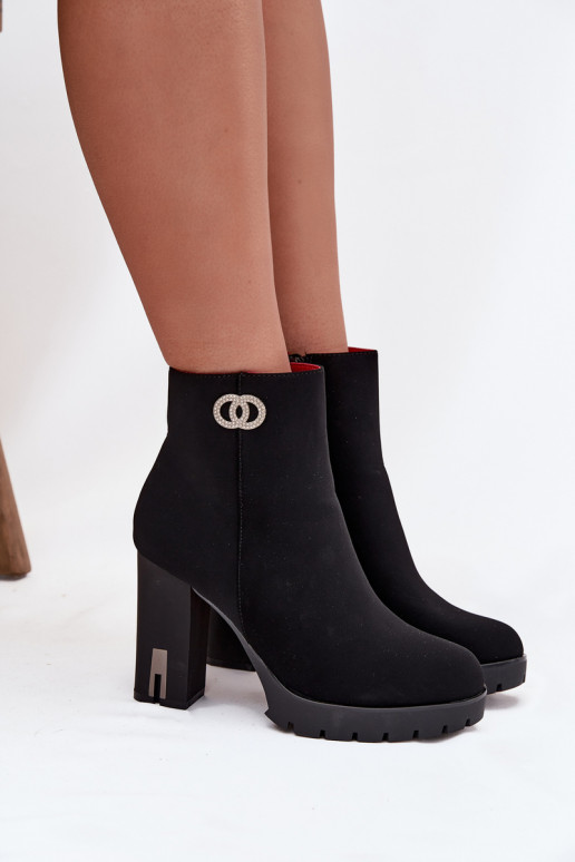 calentamiento Botas de mujer Con decoraciones Detalem de color negro Vessara calentamiento Botas de mujer Con decoraciones Detalem de color negro Vessara