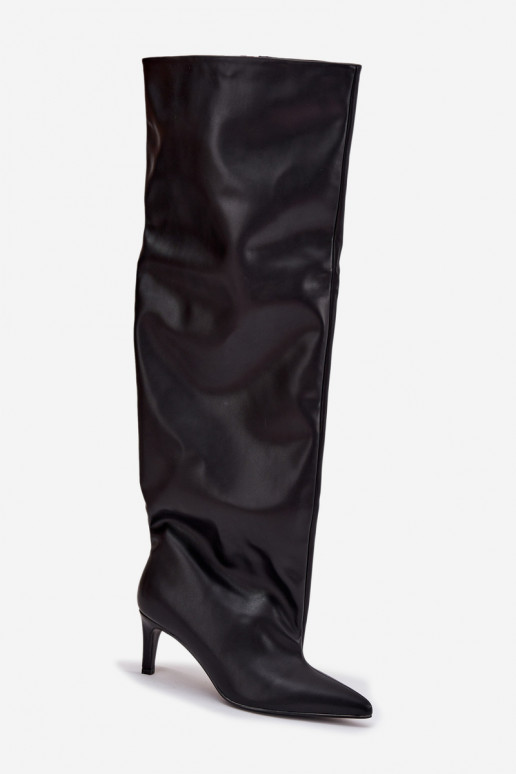 botas de mujer con tacones finos Un modelo convincente de color negro Tiene quevilla