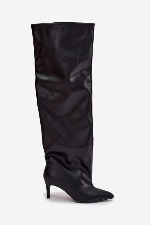 botas de mujer con tacones finos Un modelo convincente de color negro Tiene quevilla