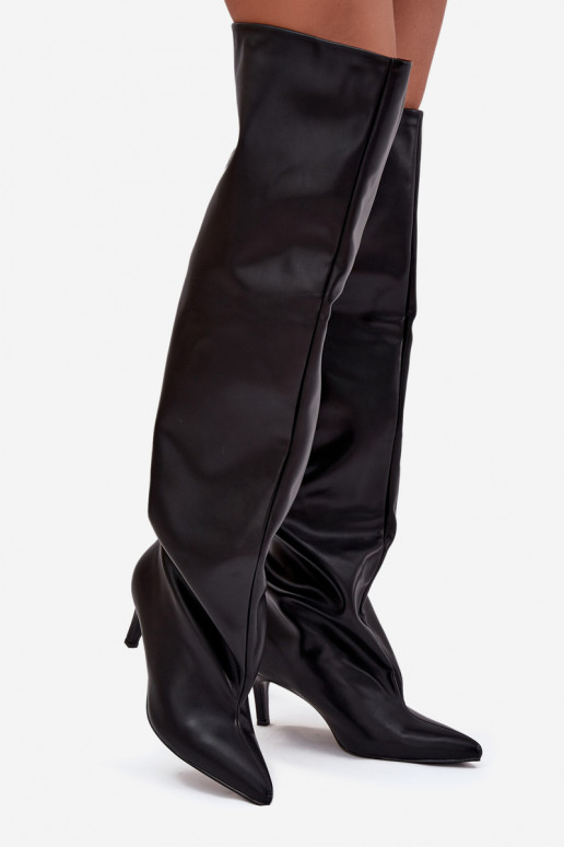 botas de mujer con tacones finos Un modelo convincente de color negro Tiene quevilla