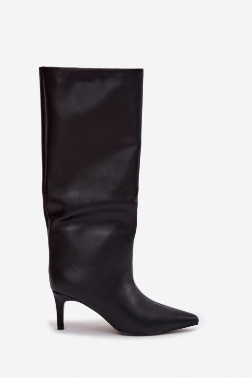 botas de mujer Un modelo convincente calentamiento con tacones finos de color negro Olivienne