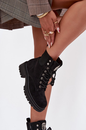 botines de trabajo Femenino calentamiento con hermosos detalles de color negro Olivira