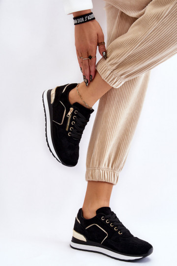 de gamuza zapatillas con una plataforma de color negro Riverside 2