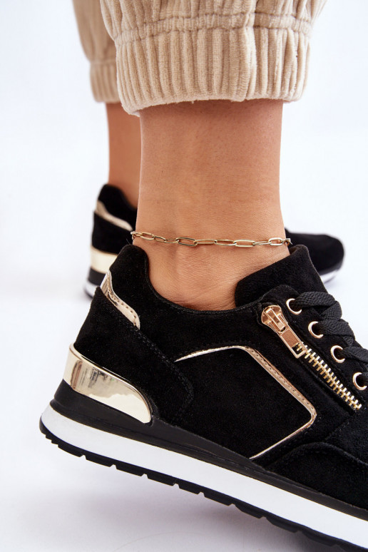 de gamuza zapatillas con una plataforma de color negro Riverside